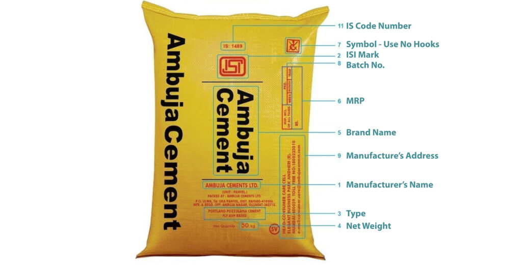 Check Printed Information on the Cement Bag